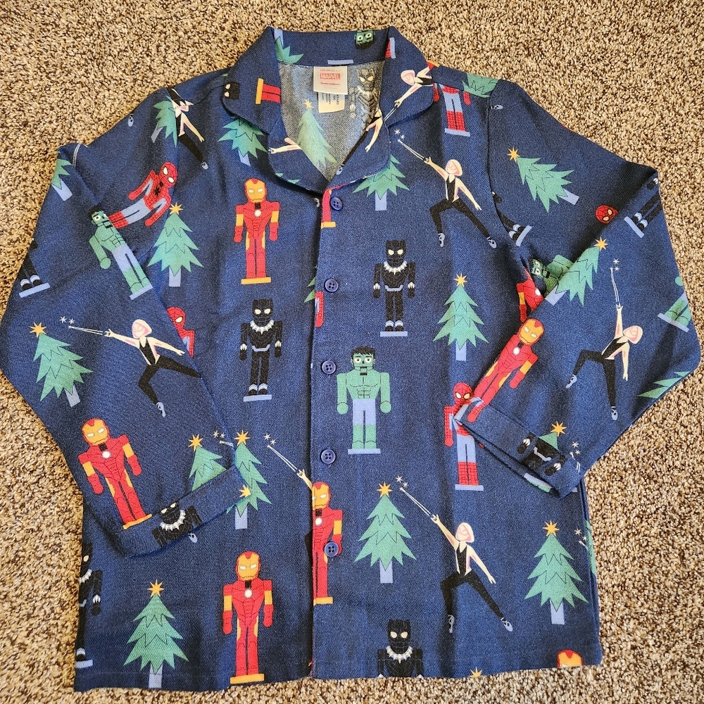 Hanna Andersson Boy's Marvel Holiday Nutcracker PJ Top Size 6/7 TOP ONLY H25